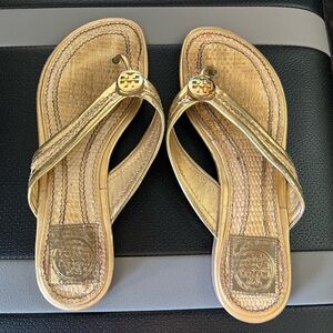 Tory Burch neutral straw sandals